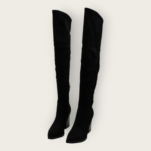 Marc Fisher Womens Black Pointy Toe Block Heel Zip-up Dress Boots - Picture 3 of 7